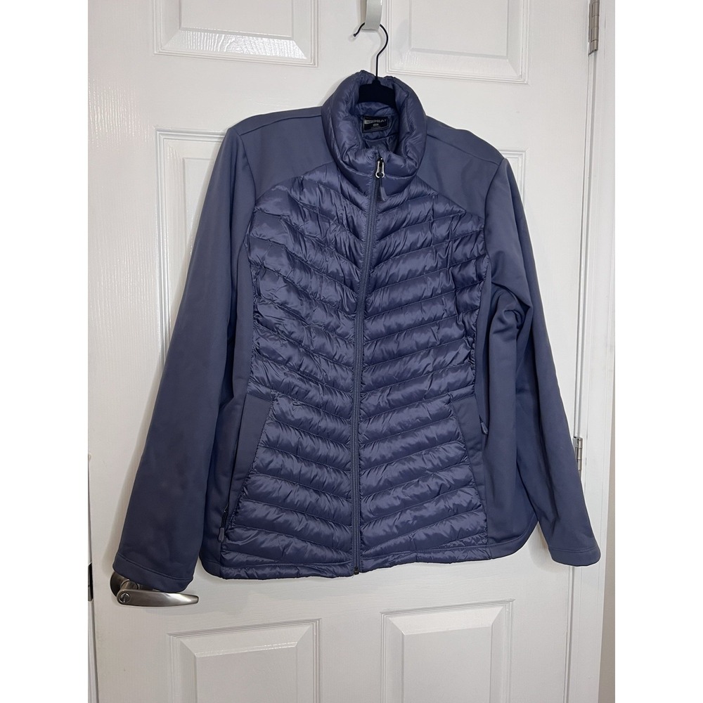 32 Degree Heat Womens Quilted Puffer Jacket Purple Nylon Zip High‎ Neck Size XXL